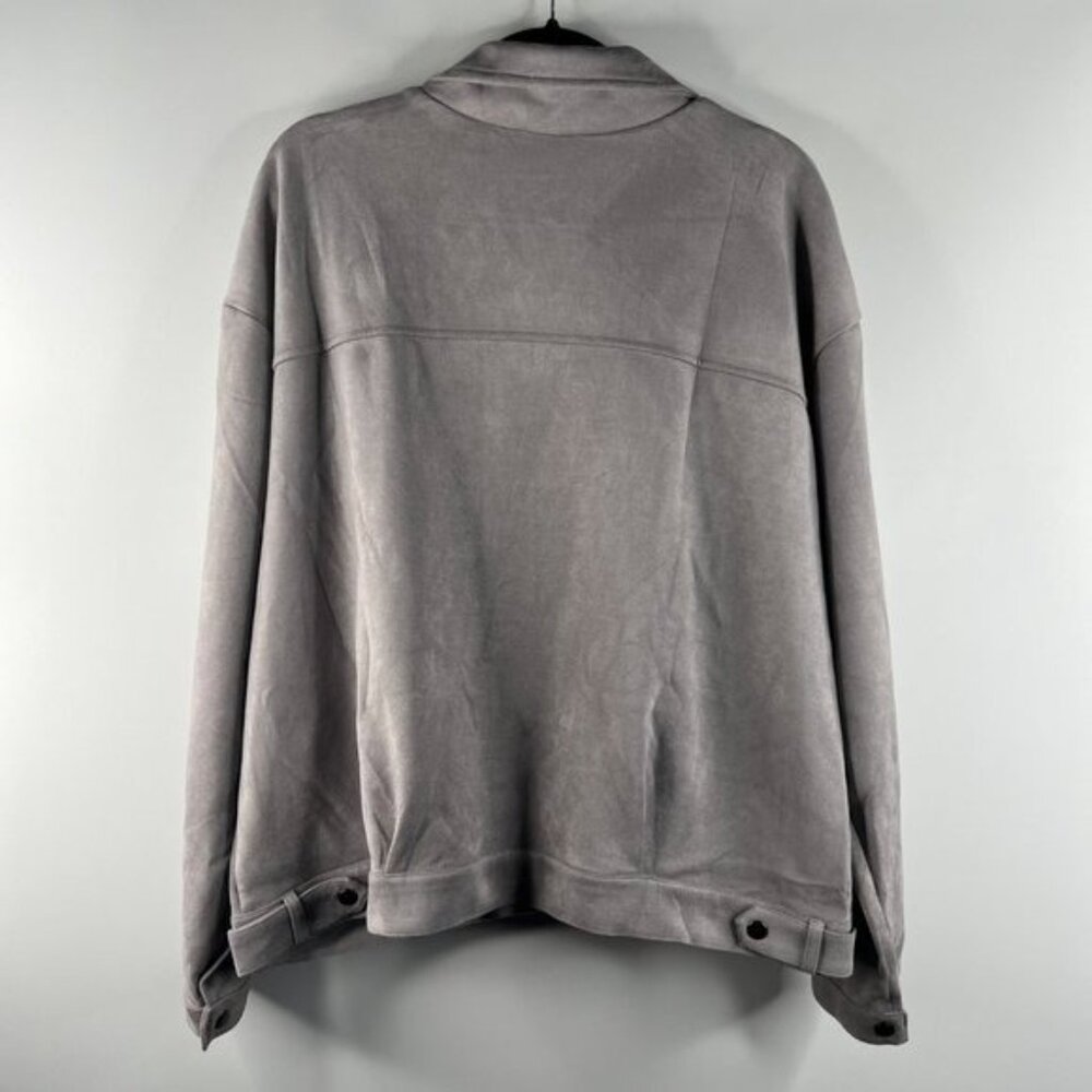 Fashion Nova Women's Nothing's Impossible Faux Suede Moto Jacket Size 1X Grey - Picture 5 of 11